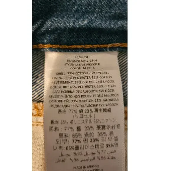 NWT RE/DONE Mid-Rise Kick Flare Solid Women's Jeans in Marea Size 28 - Picture 10 of 13